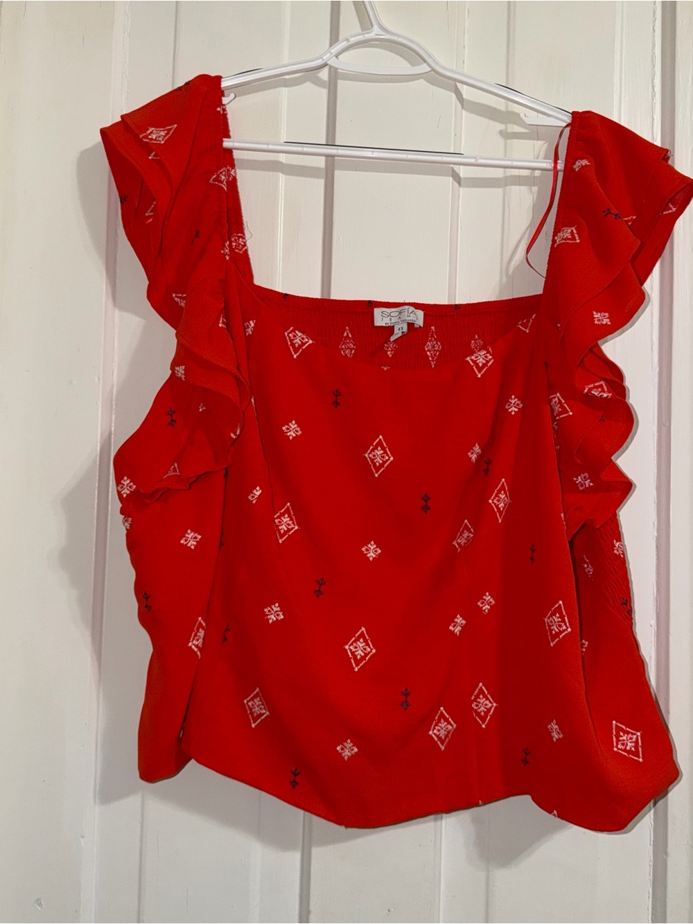 Women's plus size 4X Ruffle Sleeve Square Neck Top crop top Sofia Vargas